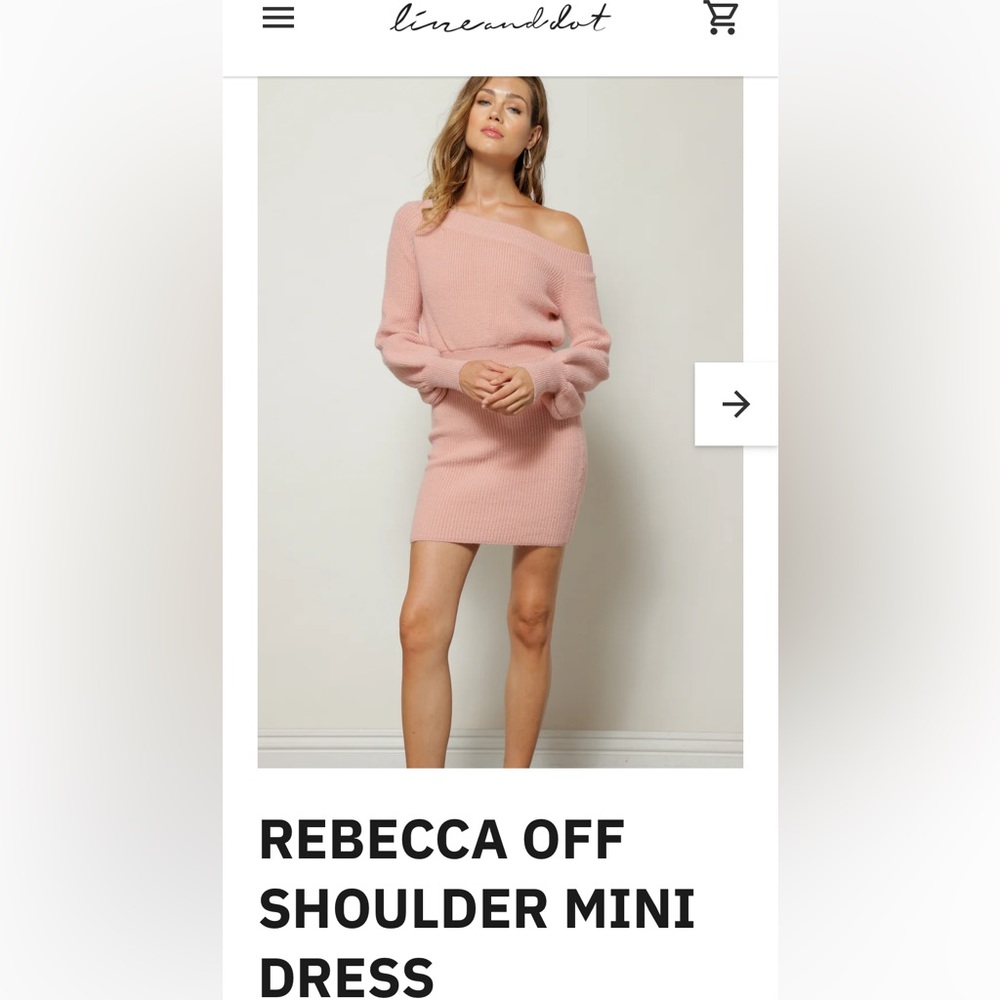 line and dot: Rebecca of the Shoulder mini dress